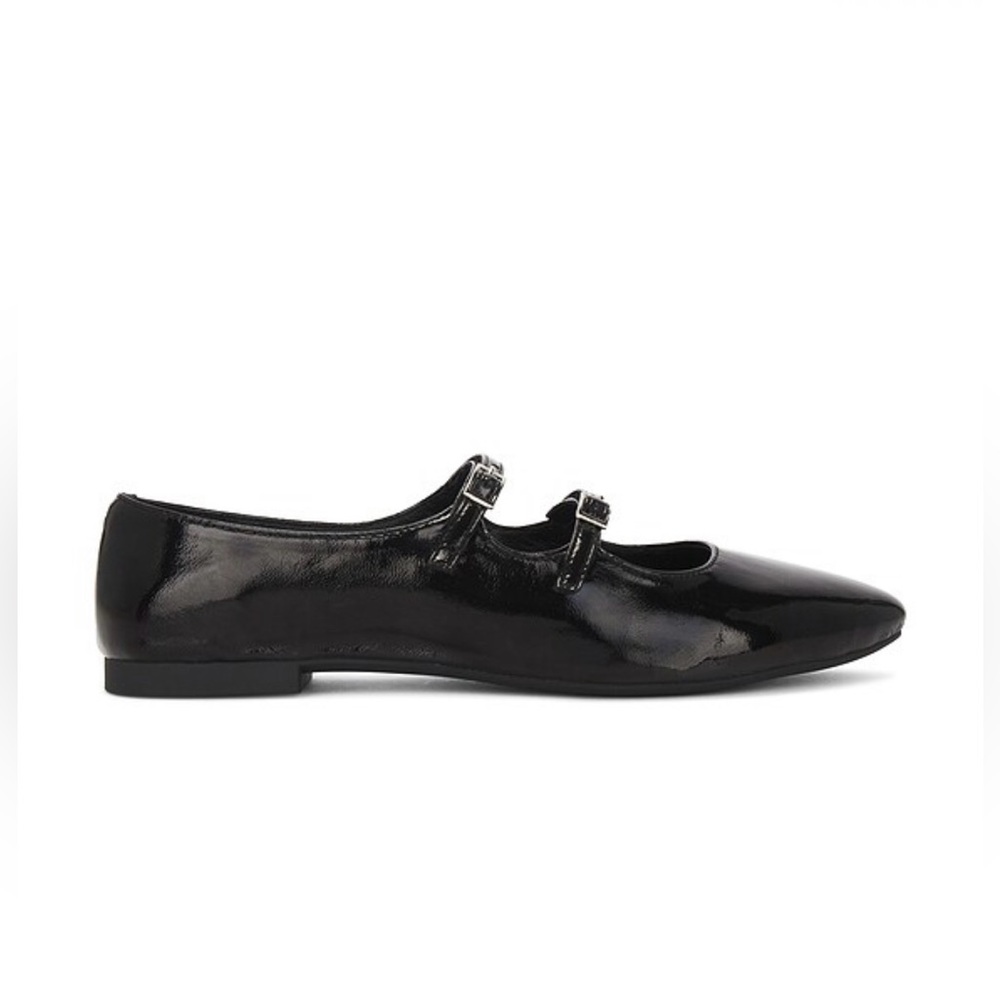 NEW IN BOX Jeffrey Campbell REVOLE Black Patent Flats Mary Jane Size 9.5 Womens